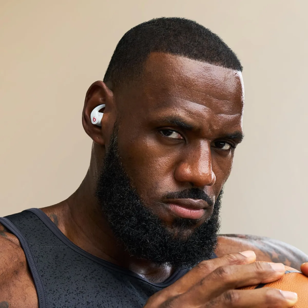 Athlete wearing Beats Fit Pro during workout