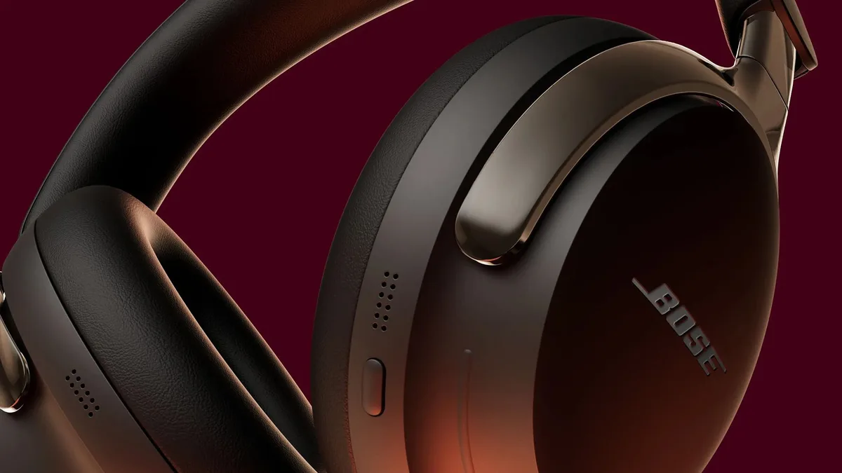 Bose QuietComfort Ultra close-up showing premium build quality and earcup detail