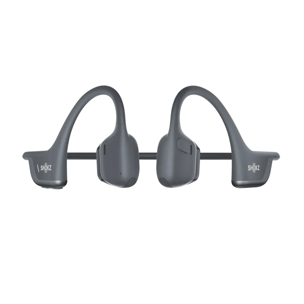 Shokz OpenRun Pro 2 front view showing open-ear bone conduction transducers