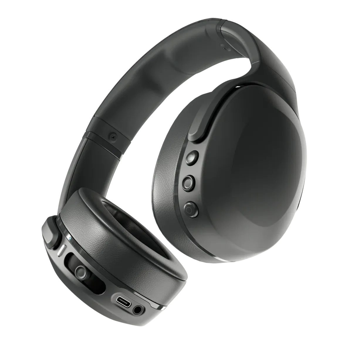 Skullcandy Crusher Evo showing button controls and USB-C port detail