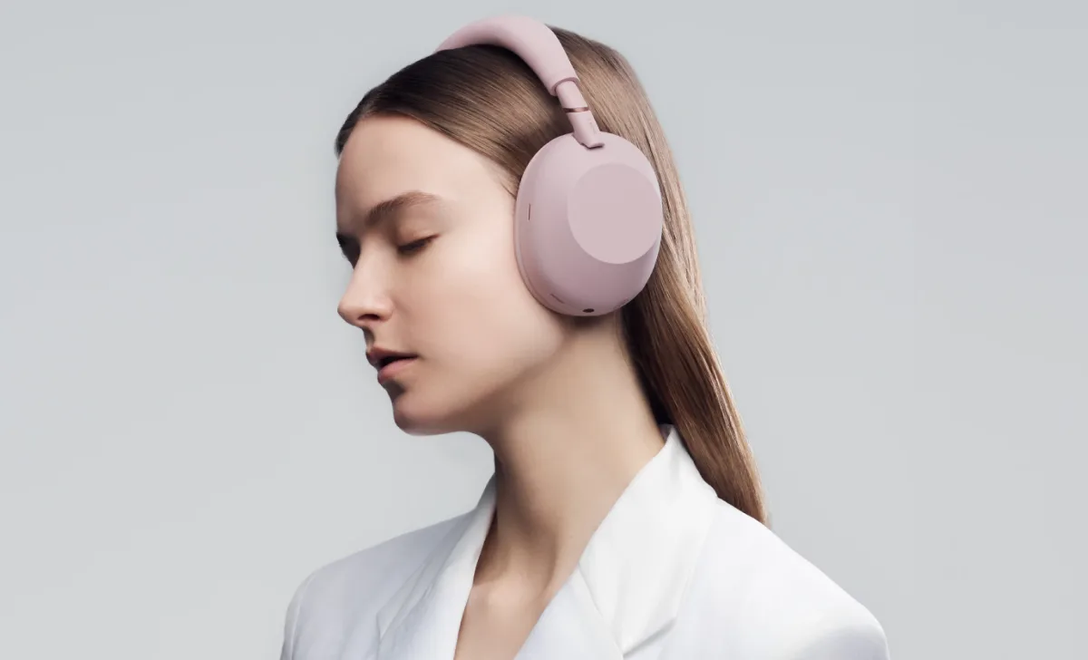 Woman wearing Sony WH-1000XM6