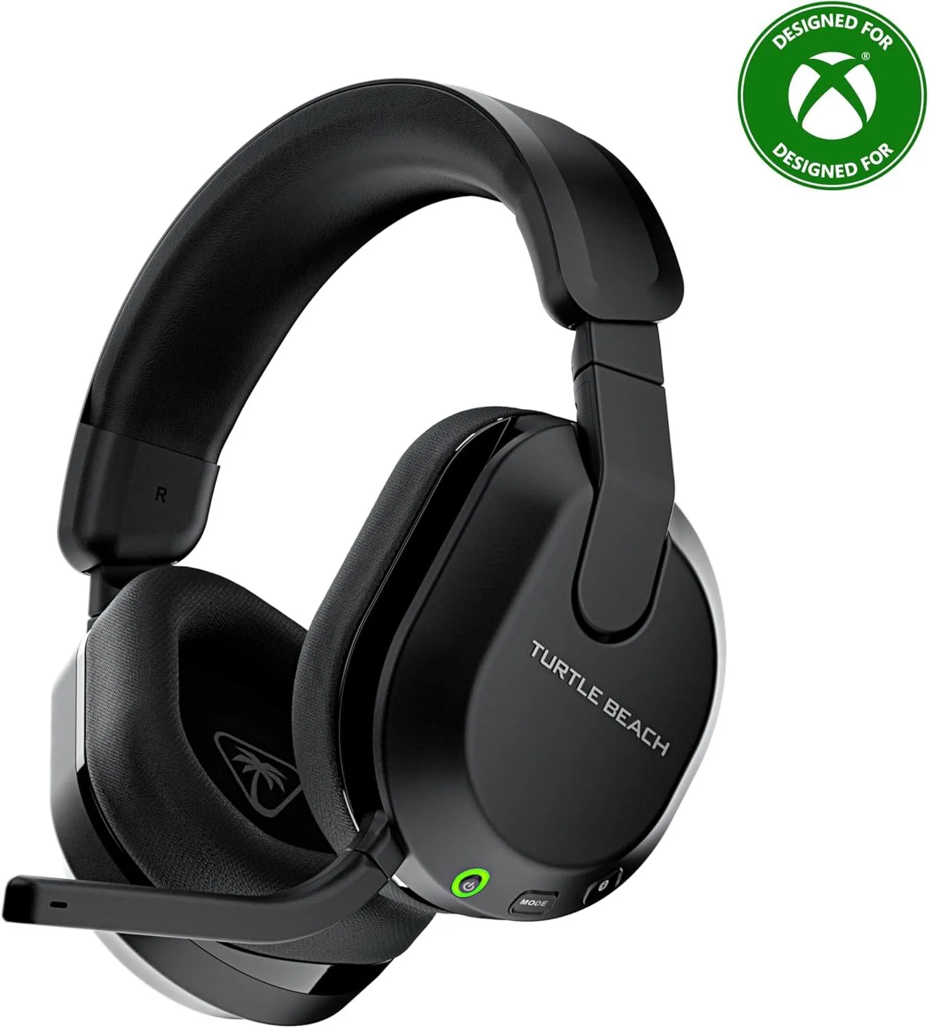 Multi-platform wireless gaming headset with flip-to-mute and dual wireless